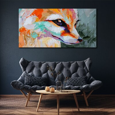 Colorful portrait of a fox Canvas Wall art