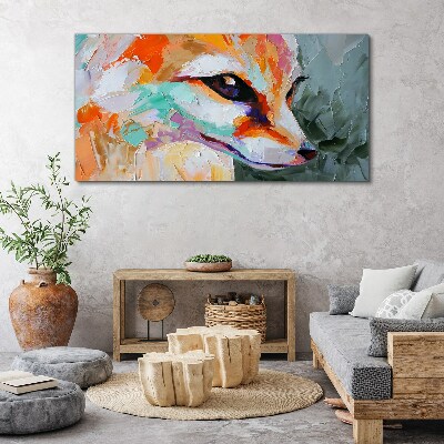 Colorful portrait of a fox Canvas Wall art