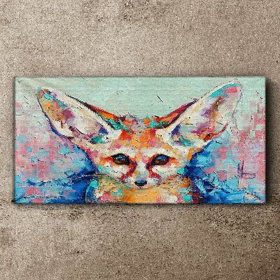 Color portrait of a fennec fox Canvas Wall art