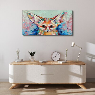 Color portrait of a fennec fox Canvas Wall art