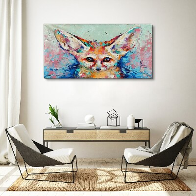 Color portrait of a fennec fox Canvas Wall art