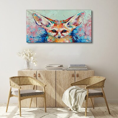 Color portrait of a fennec fox Canvas Wall art