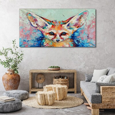 Color portrait of a fennec fox Canvas Wall art
