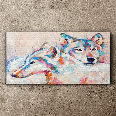Colorful wolves in pastel tones Canvas Wall art