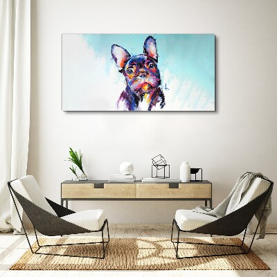 Colorful portrait of a French bulldog Canvas Wall art