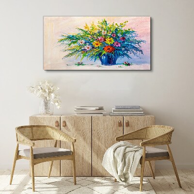 Spring bouquet of flowers in a vase Canvas Wall art