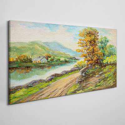 A peaceful landscape by the river Canvas Wall art