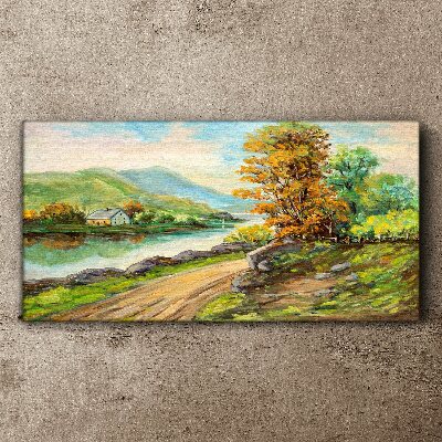 A peaceful landscape by the river Canvas Wall art