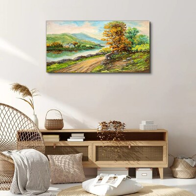 A peaceful landscape by the river Canvas Wall art