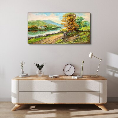 A peaceful landscape by the river Canvas Wall art