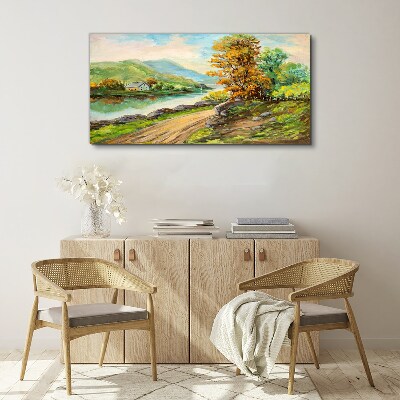 A peaceful landscape by the river Canvas Wall art