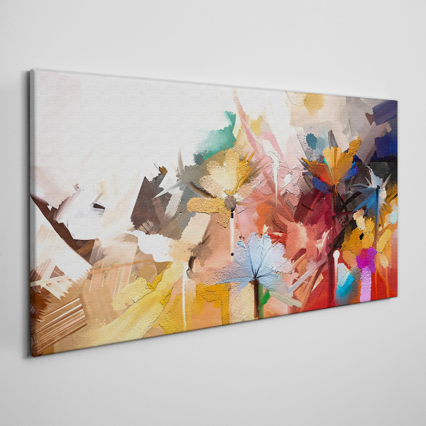 Colorful flowers in abstract style Canvas Wall art