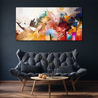 Colorful flowers in abstract style Canvas Wall art