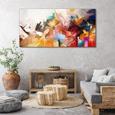 Colorful flowers in abstract style Canvas Wall art
