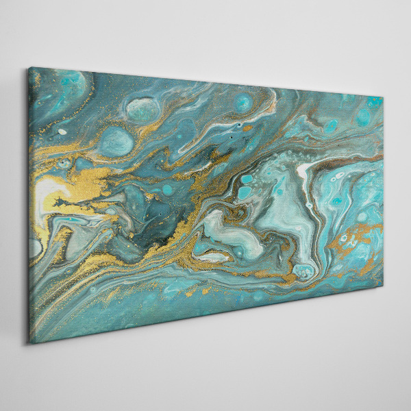 Sea wave with gold accents Canvas Wall art