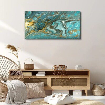 Sea wave with gold accents Canvas Wall art