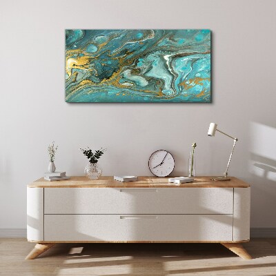 Sea wave with gold accents Canvas Wall art