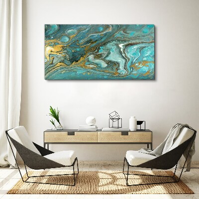 Sea wave with gold accents Canvas Wall art