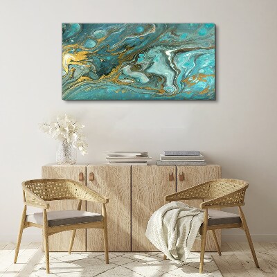 Sea wave with gold accents Canvas Wall art