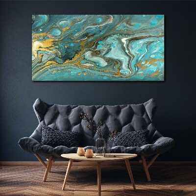 Sea wave with gold accents Canvas Wall art