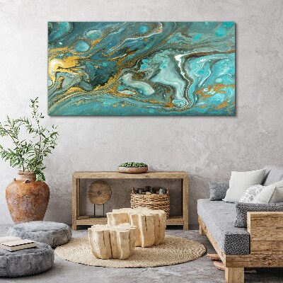 Sea wave with gold accents Canvas Wall art