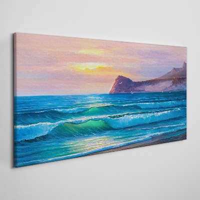 Coast waves nature Canvas Wall art