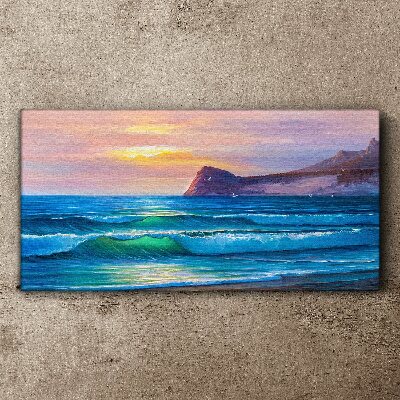 Coast waves nature Canvas Wall art