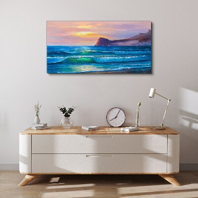 Coast waves nature Canvas Wall art