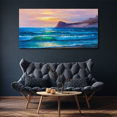 Coast waves nature Canvas Wall art