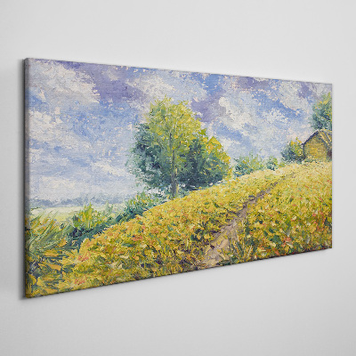 Summer field landscape Canvas Wall art