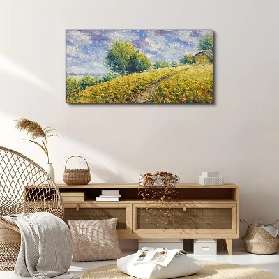 Summer field landscape Canvas Wall art