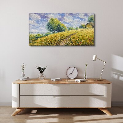 Summer field landscape Canvas Wall art