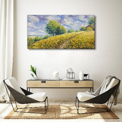 Summer field landscape Canvas Wall art