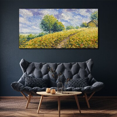 Summer field landscape Canvas Wall art