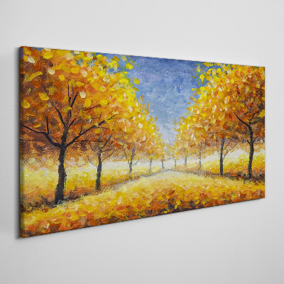 Park trees autumn leaves Canvas Wall art