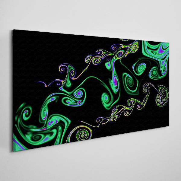 Waves of colorful spirals Canvas Wall art