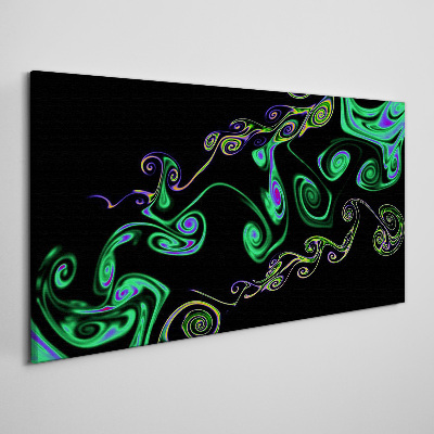 Waves of colorful spirals Canvas Wall art