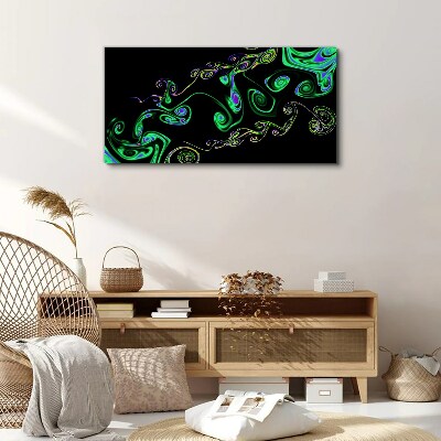 Waves of colorful spirals Canvas Wall art