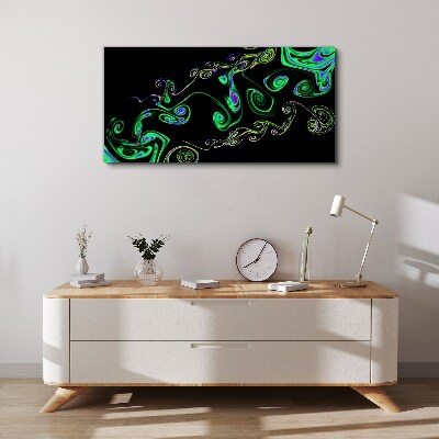 Waves of colorful spirals Canvas Wall art