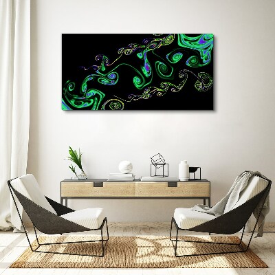 Waves of colorful spirals Canvas Wall art