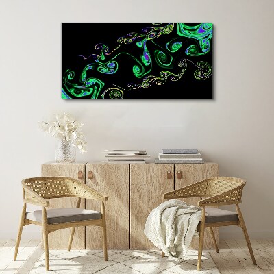 Waves of colorful spirals Canvas Wall art