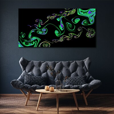 Waves of colorful spirals Canvas Wall art