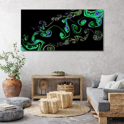 Waves of colorful spirals Canvas Wall art