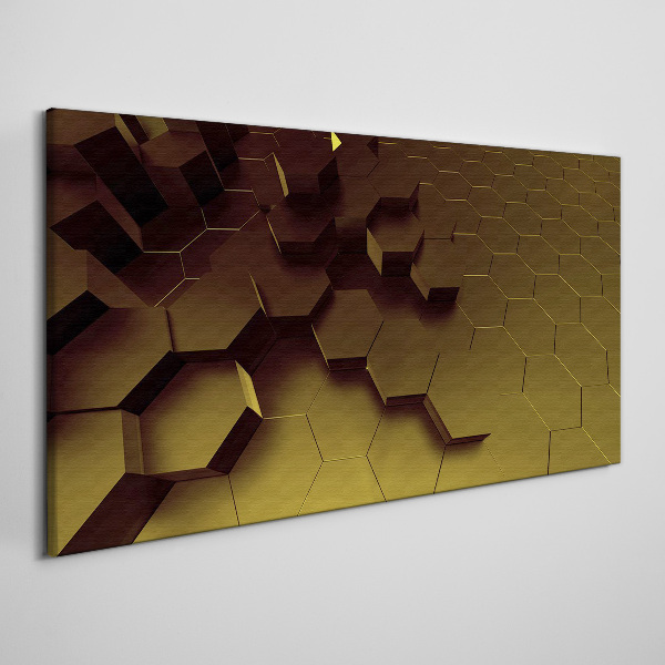 Golden hexagons Canvas Wall art