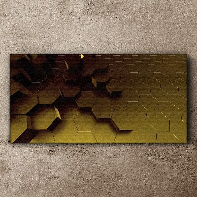 Golden hexagons Canvas Wall art