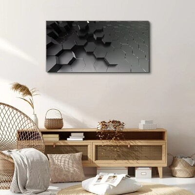 Geometric structures in shades of gray Canvas Wall art