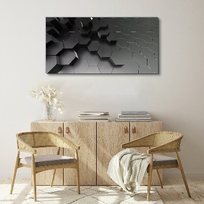 Geometric structures in shades of gray Canvas Wall art