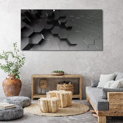 Modern hexagons Canvas Wall art