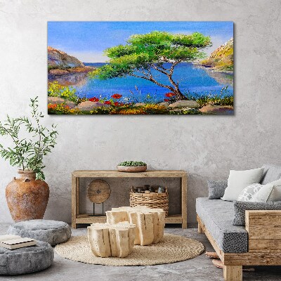 A peaceful landscape by the water Canvas Wall art