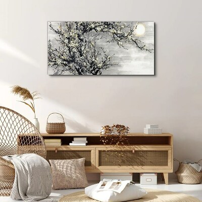 Tree branches sun flowers Canvas Wall art